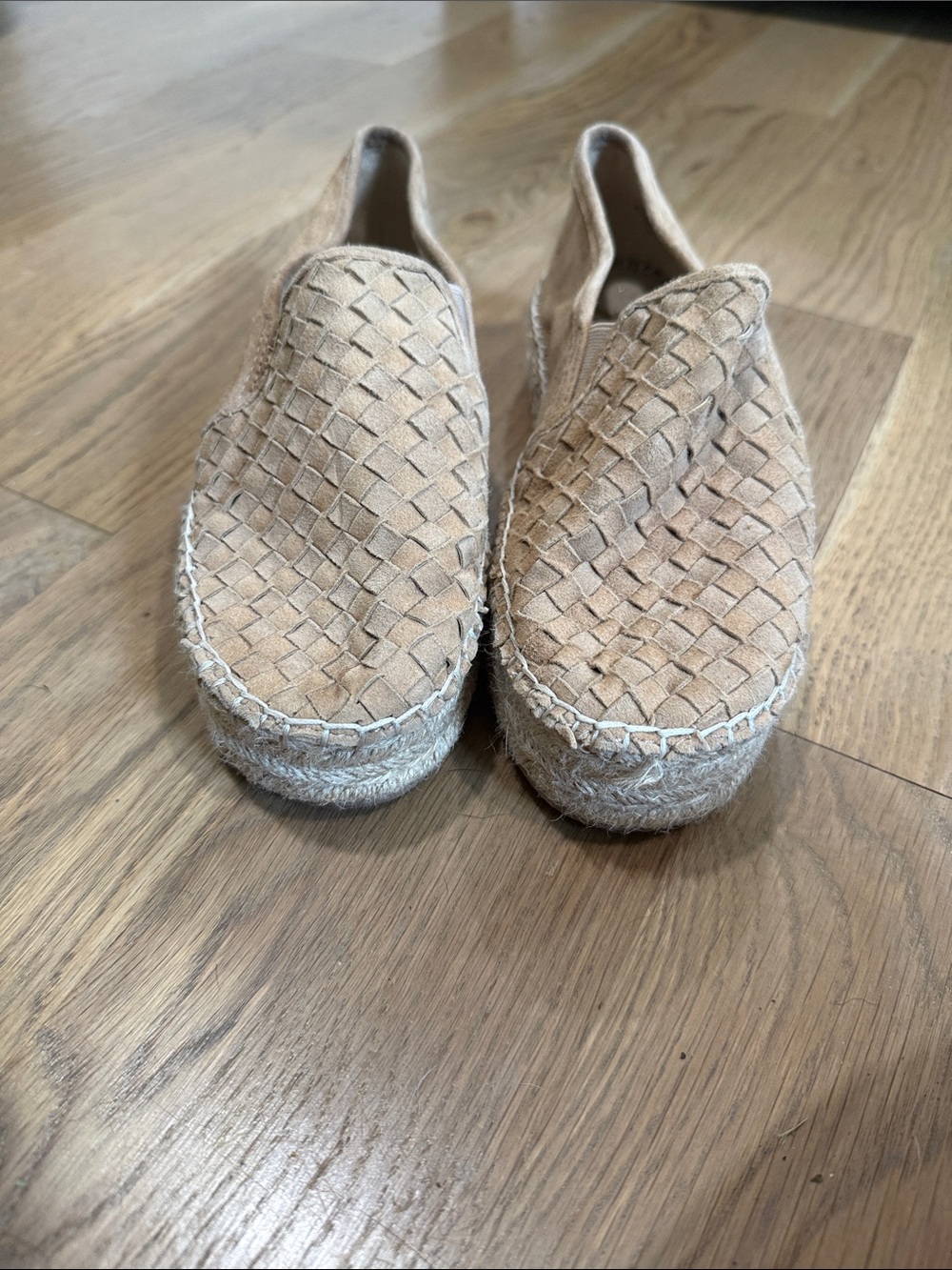 Sam Edelman Tan Woven Slip-On Espadrille Platform